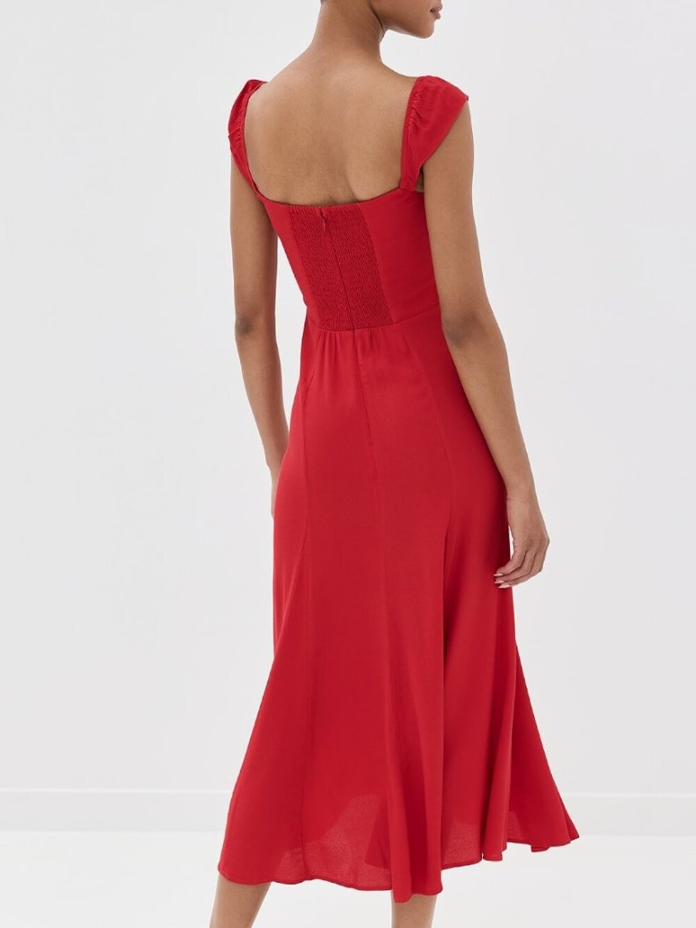 Reformation Byrson Dress in Cherry - Picture 3 of 6